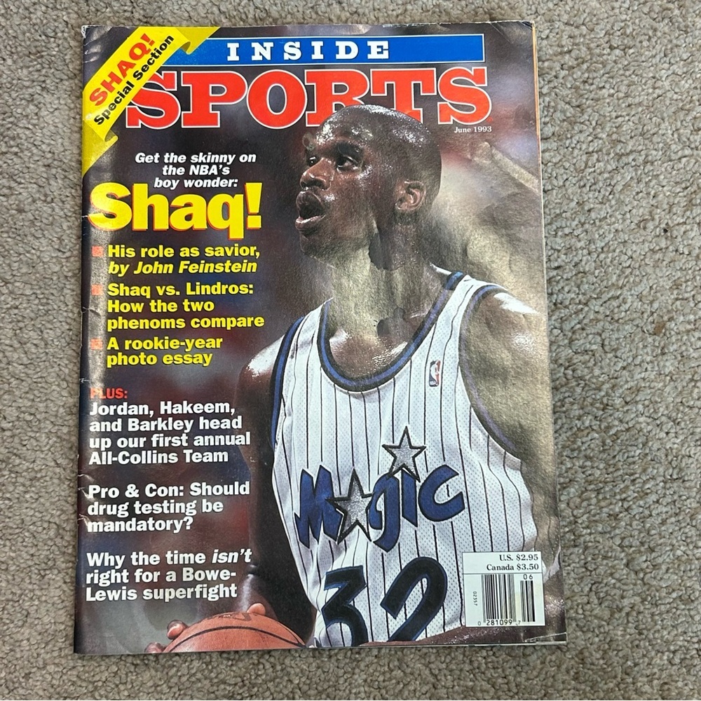 vintage Inside Sports magazine June 1993 featuring Shaquille O'Neal Shaq